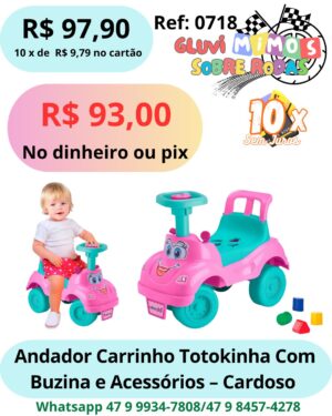 Andador Carrinho Totokinha Com Buzina e Acessórios - Cardoso Toys