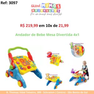 Andador Infantil de Empurrar Maral Musical - 4 em 1
