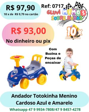 Totokinha Menino Cardoso Azul/Amarelo