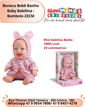 Boneca Bebê Banho Baby Babilina - Bambola 23CM