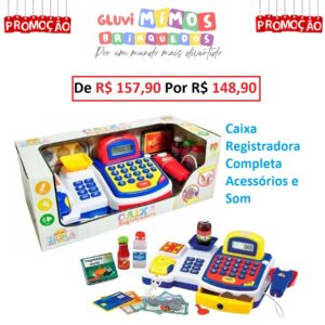 Caixa Registradora Infantil Completa Acessórios Som Dm Toys