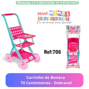 Carrinho de Boneca  70 Centimetros - Dobravel