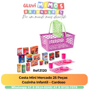 Cesta Mini Mercado 25 Peças Cozinha Infantil - Cardoso