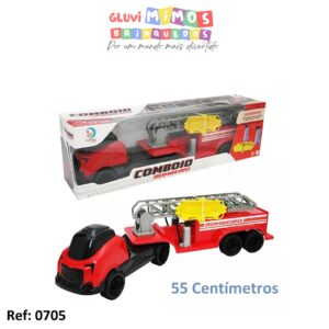 Brinquedo Infantil Carrinho Comboio Bombeiro - 55 Centímetros