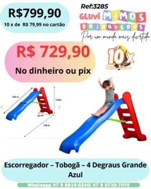 Escorregador - Tobogã  - 4 Degraus Grande
