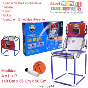 Tabela De Basquete Infantil Desmontável Arcada Maccabi 148 cm x 56 cm x 56 cm 