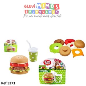 Kit Cozinha Hora Do Lanche Com Hamburguer E Refri Montavel