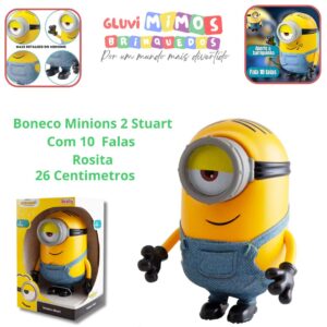 Boneco Minions 2 Stuart Com 10  Falas  Rosita 26 Centimetros