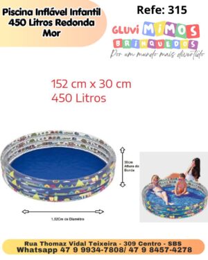 Piscina Inflável Infantil 450 Litros Redonda Mor