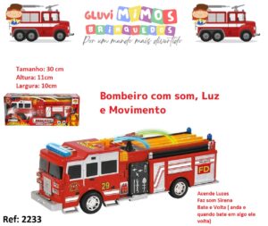 Caminhão Bombeiros Resgate A Pilha Som Sirene E Luzes