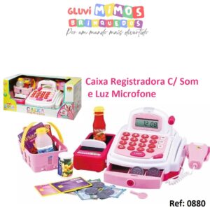 Caixa Registradora Brinquedo Infantil C/ Som E Luz Microfone