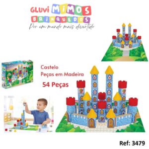 Blocos De Montar Em Madeira Castelo Do Príncipe - 54Peças