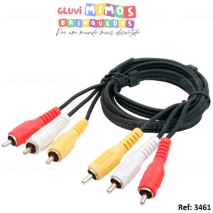 Novo Cabo Audio/video Macho Rca, Av 1,8m Video Tv Lcd Led Dvd Sky