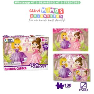 QUEBRA CABEÇA 100 PEÇAS PRINCESAS PAIS E FILHOS