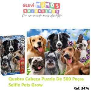 Quebra Cabeça Puzzle De 500 Peças Selfie Pets Grow
