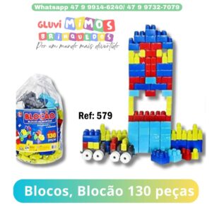 Blocos de Montar Blocão Grande Com 130 Peças - Mini Toys