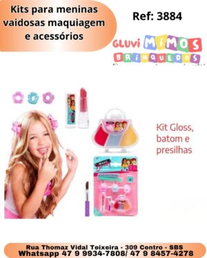 Kits para meninas vaidosas maquiagem e acessórios