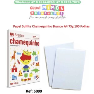 Papel Sulfite Chamequinho Branco A4 75g 100 Folhas