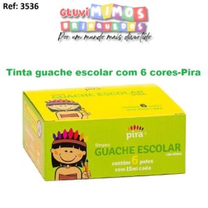 Tinta Guache Escolar Com 6 Cores - Pira