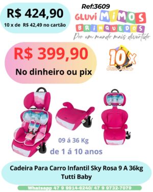 Cadeira Para Carro Infantil Sky Rosa 9 A 36kg Tutti Baby