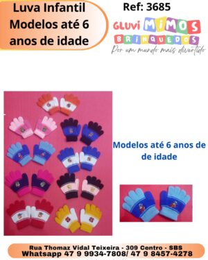 Luva Infantil  Modelos até 6 anos de idade