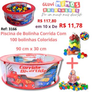 Piscina de Bolinha Corrida Com 100 bolinhas Coloridas