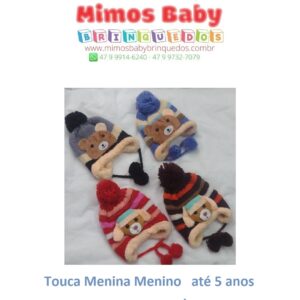 Touca Menina Menino - Cachorro - Urso  até 5 anos