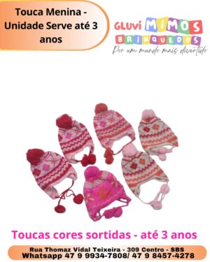Touca Menina - Unidade Serve até 3 anos
