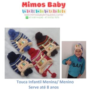 Touca Infantil Menina/ Menino Serve até 8 anos