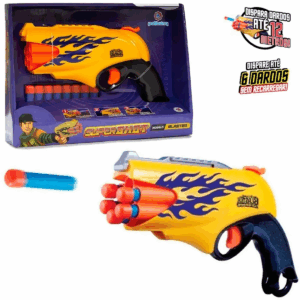 Lança Dardos De Brinquedo Pistola Supershot Blaster Polibrinq - Estilo Nerf