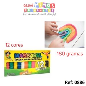 Kit CMassa P/modelar 12 Cores 180grs - Massabel