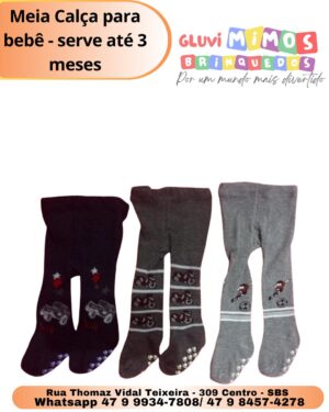 Meia Calça para bebê - serve até 3 meses