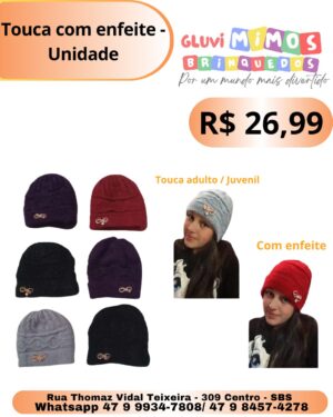 Touca Adulto Juvenil - com enfeite