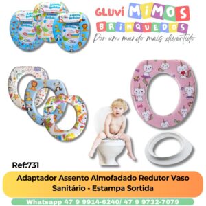 Adaptador Assento Almofadado Redutor Vaso Sanitário - Estampa Sortida