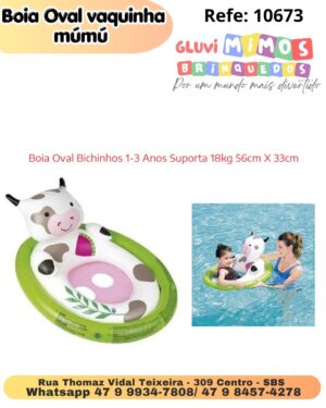 Boia Oval Bichinhos 1-3 Anos Suporta 18kg 56cm X 33cm