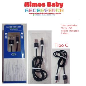 Cabo Micro USB - Tecido Trançado - 1 Metros - Tipo C