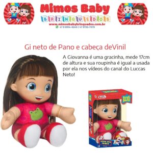 Boneca Gi Neto Aventureira Vermelha de Pano 17 Cm - Rosita