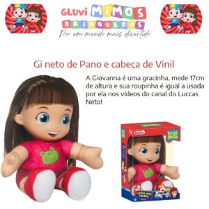 Boneca Gi Neto Aventureira Vermelha de Pano 17 Cm - Rosita