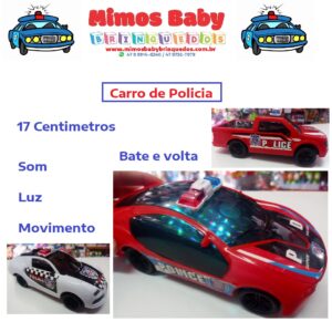 Carro de Policia Com Som e Luz / Movimento - Funciona á Pilha
