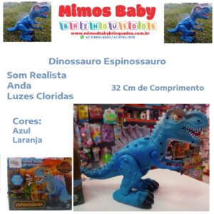 Dinossauro Espinossauro - Som / Luz / Movimento -32 cm comprimento