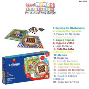 Jogos de tabuleiro 18 jogos - xalingo