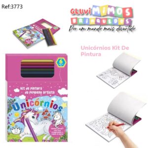 Livro -O Pequeno Artista: Unicórnios Kit De Pintura