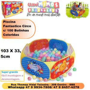 Piscina De Bolinhas Fantastico Circo 100 Bolas - 103x33,5cm