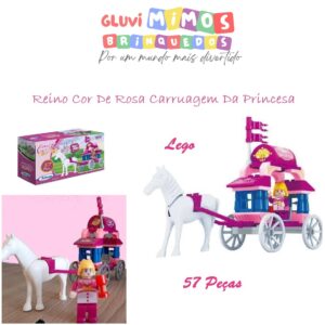 Blocos - Reino Cor De Rosa Carruagem Da Princesa 57 Peças