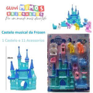 Castelo com 11 Acessórios e Ponei - Castelo Musical da Frozen