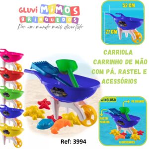 Carriola - Carrinho de mão com Pá, Rastel e acessórios
