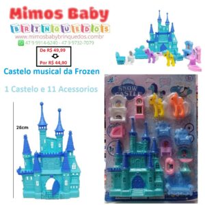 Castelo com 11 Acessórios e Ponei - Castelo Musical da Frozen