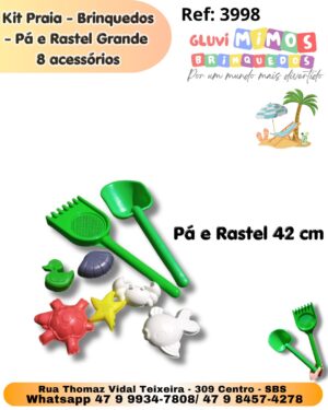 Kit Praia - Brinquedos - Pá e Rastel Grande mais acessórios