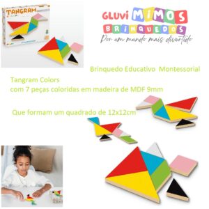 Brinquedo Educativo Em Madeira Montessorial Jogo Tangram