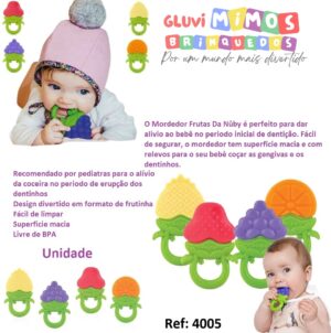 Mordedor De Frutas Nuby - Massageador Gengiva Bebê Dentição Baby - Unidade